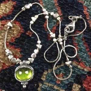 Silver & Peridot stone necklace from Israel